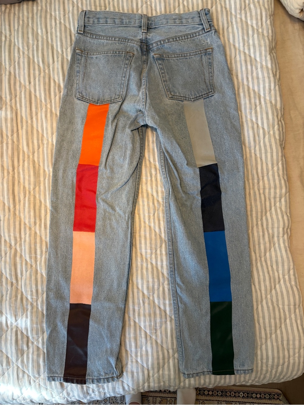 Still Here NY Tate rainbow high rise jeans